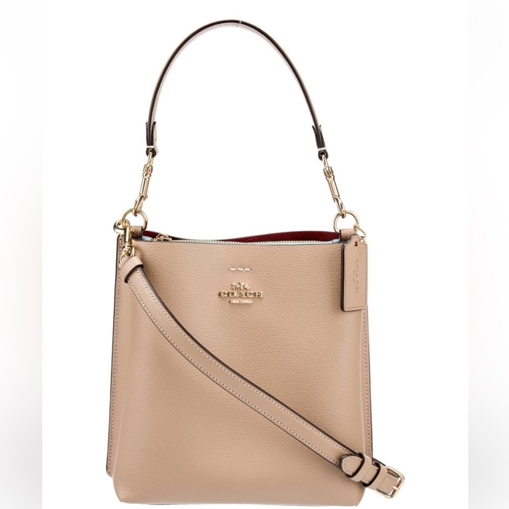 Coach Beige Leather Shoulder Bag